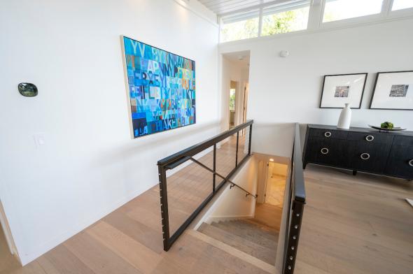 231 Princeton Avenue staircase with art
