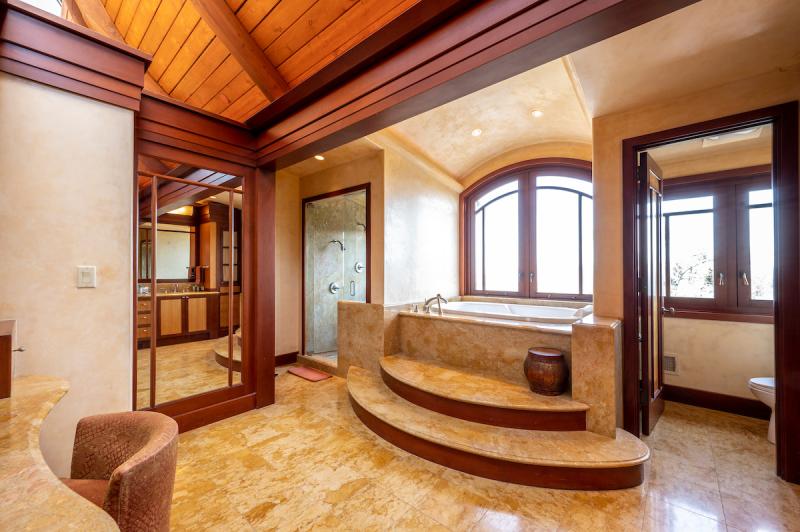 1 Via Vandyke bathtub and marble bathroom