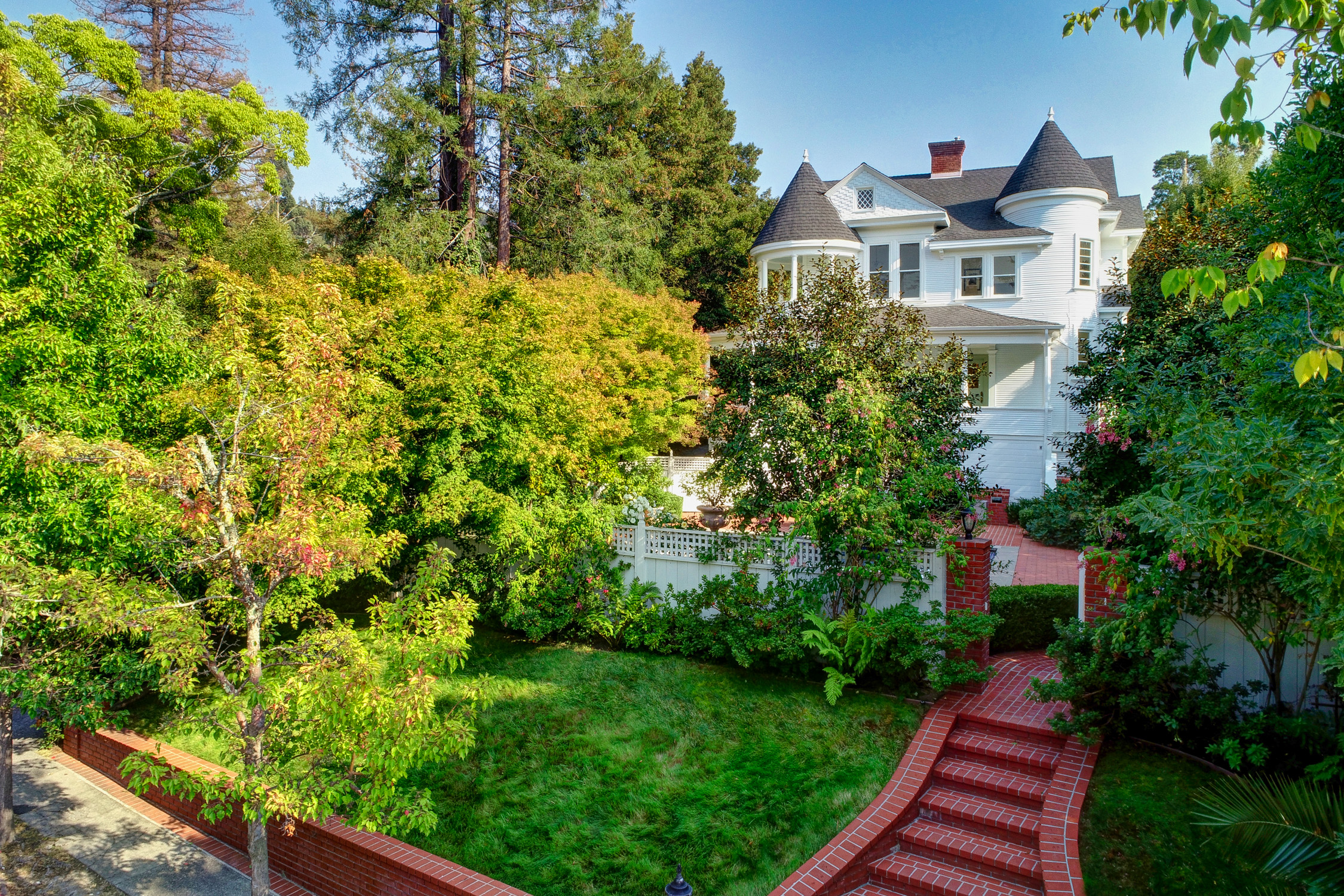 130 Palm Avenue walkway up to gabled home