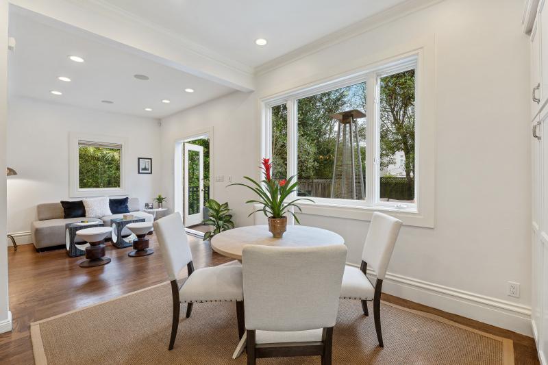 3740 Clay Street linen dining room and window