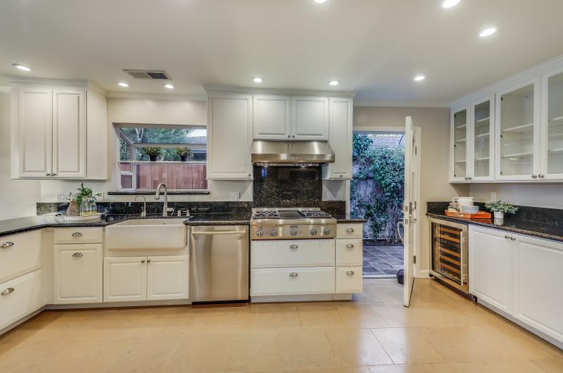 kitchen with open door