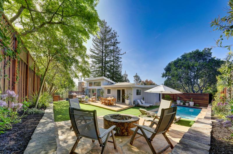 pool and backyard