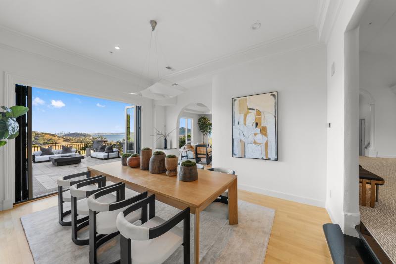 dining room with open wall