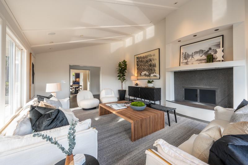 living room with fireplace