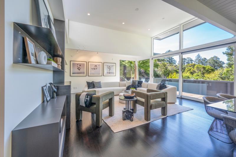 living room with windows