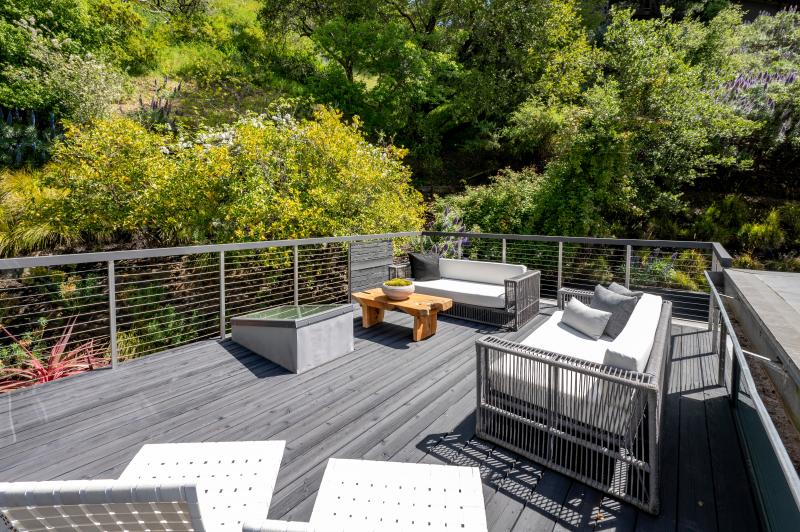 patio and trees