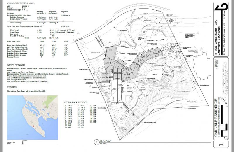 2 Cliff Rd, Belvedere CA. - site plan 