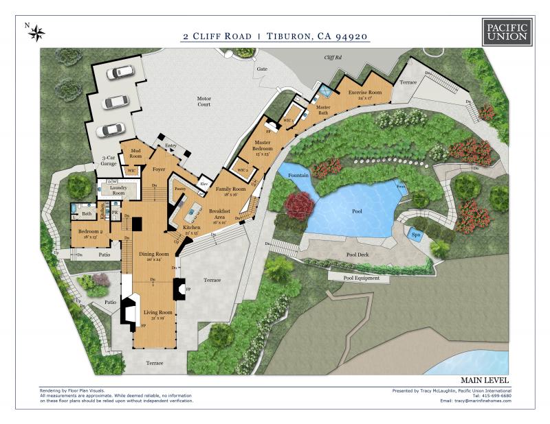 2 Cliff Rd, Belvedere CA. - floor plan