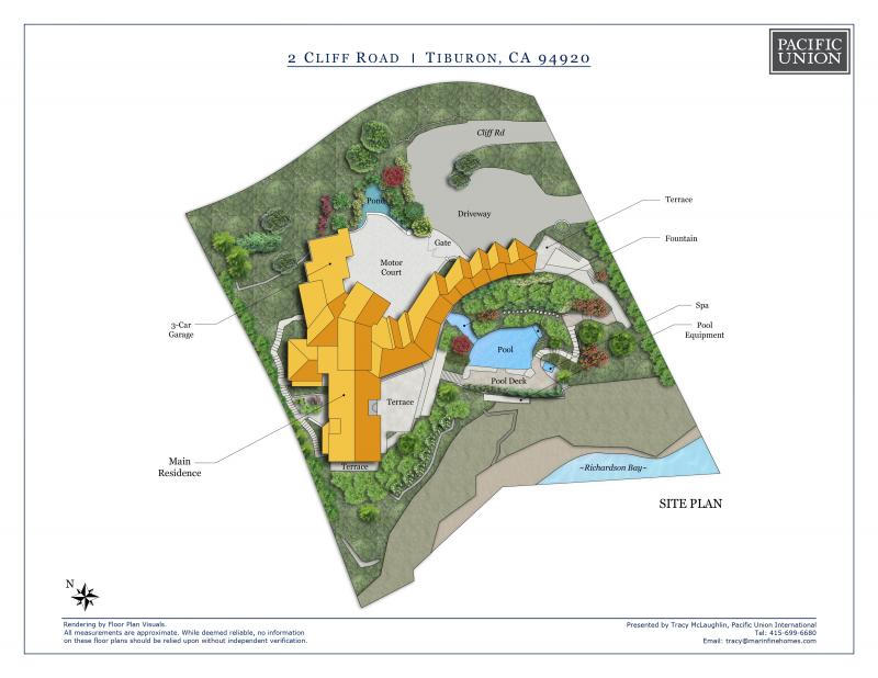 2 Cliff Rd, Belvedere CA. - site plan