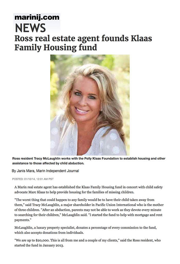 Ross real estate agent founds Klaas Family Housing fund