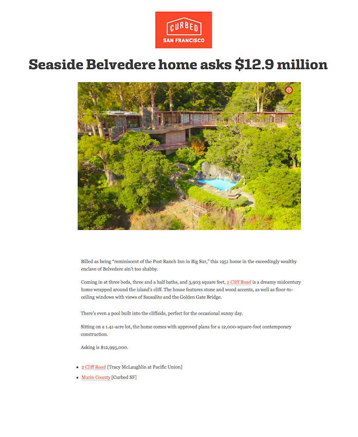Seaside Belvedere home asks $12.9 million
