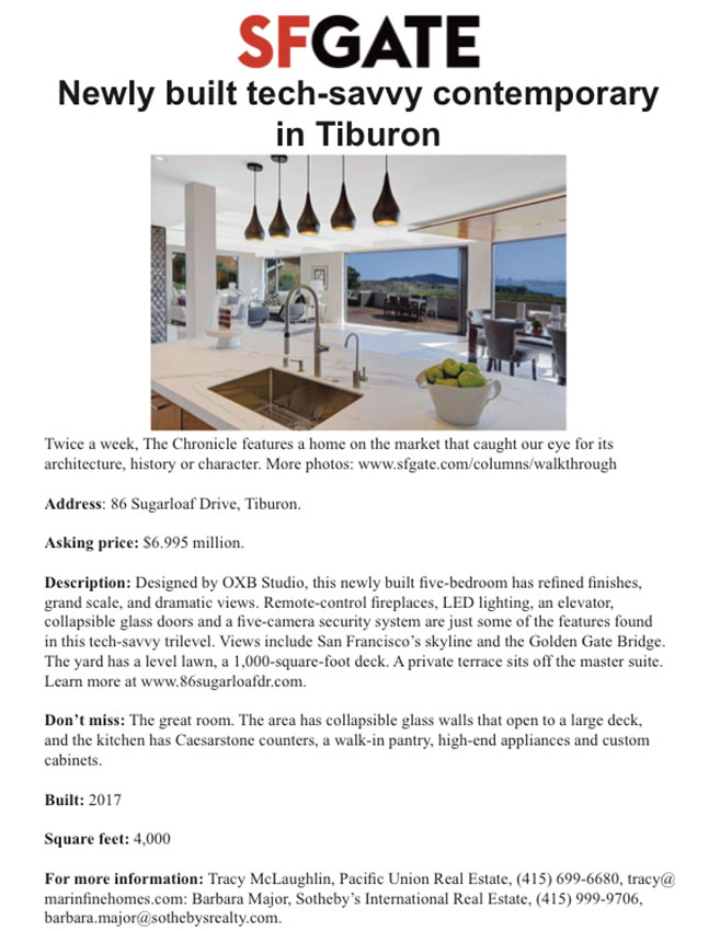 Newly built tech-savvy contemporary in Tiburon