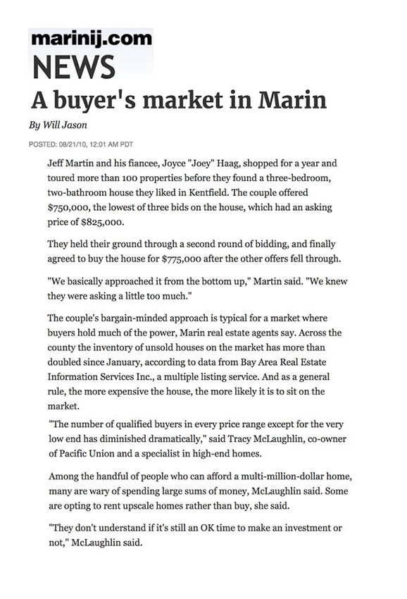 A buyer's market in Marin