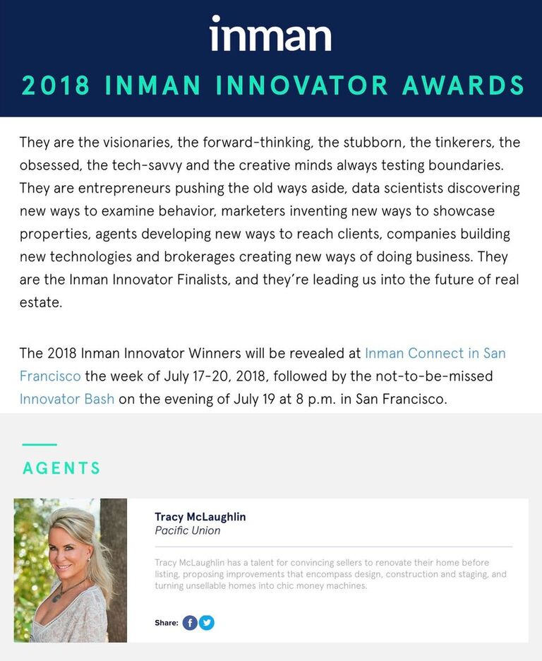 2018 INMAN INNOVATOR AWARDS