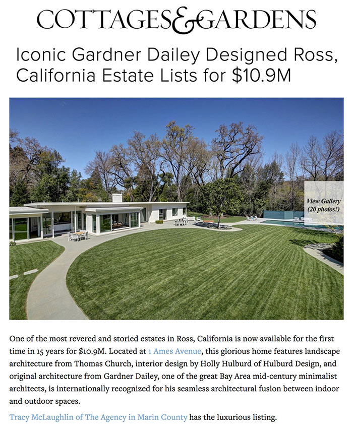 Iconic Gardner Dailey Designed Ross, California Estate Lists for $10.9M