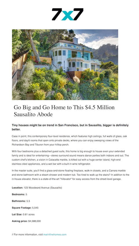 Go Big and Go Home to This $4.5 Million Sausalito Abode