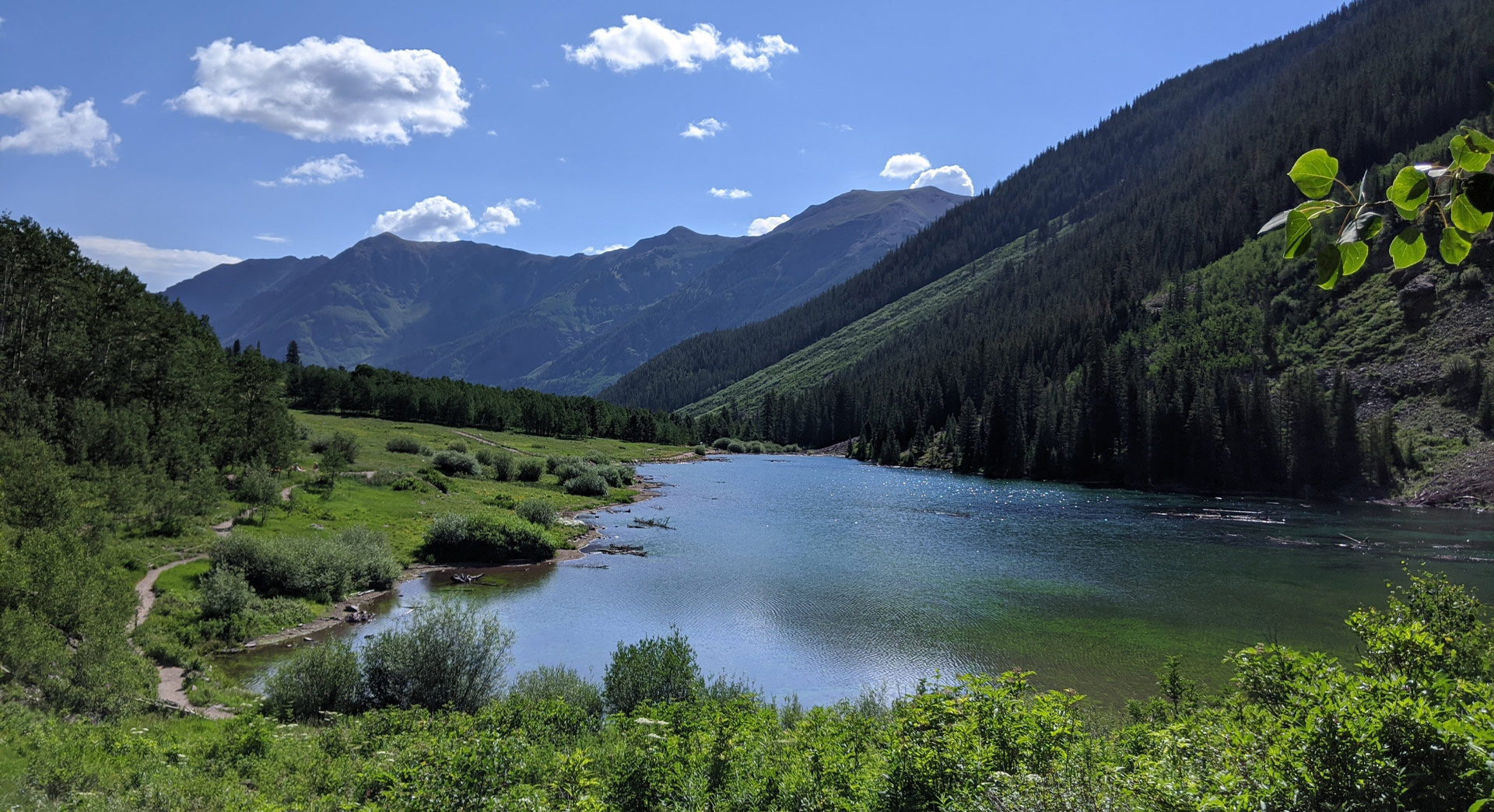 Aspen Mountains and lake